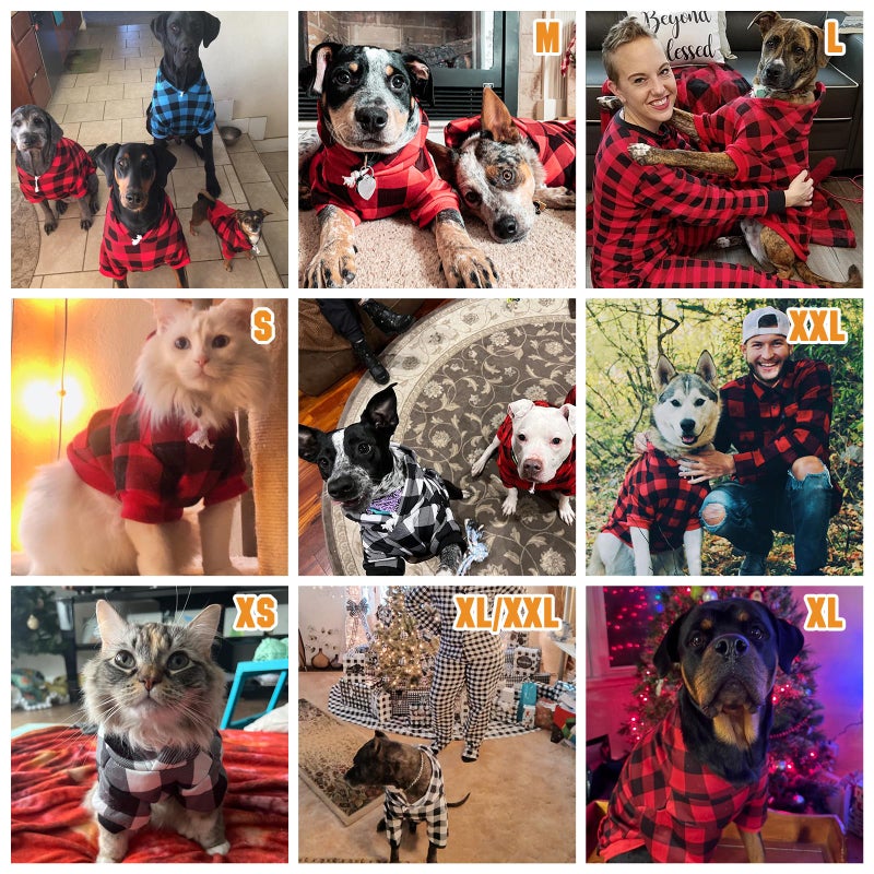 KOOLTAIL Plaid Dog Hoodie Pet Clothes Sweater with Hat and Pocket for Small Medium Large Size Dogs, Soft Winter Warm Dog Cold Weather Coat, Fleece Fall Dog Hooded Sweatshirt for Puppy Cats, Red L - Image 2